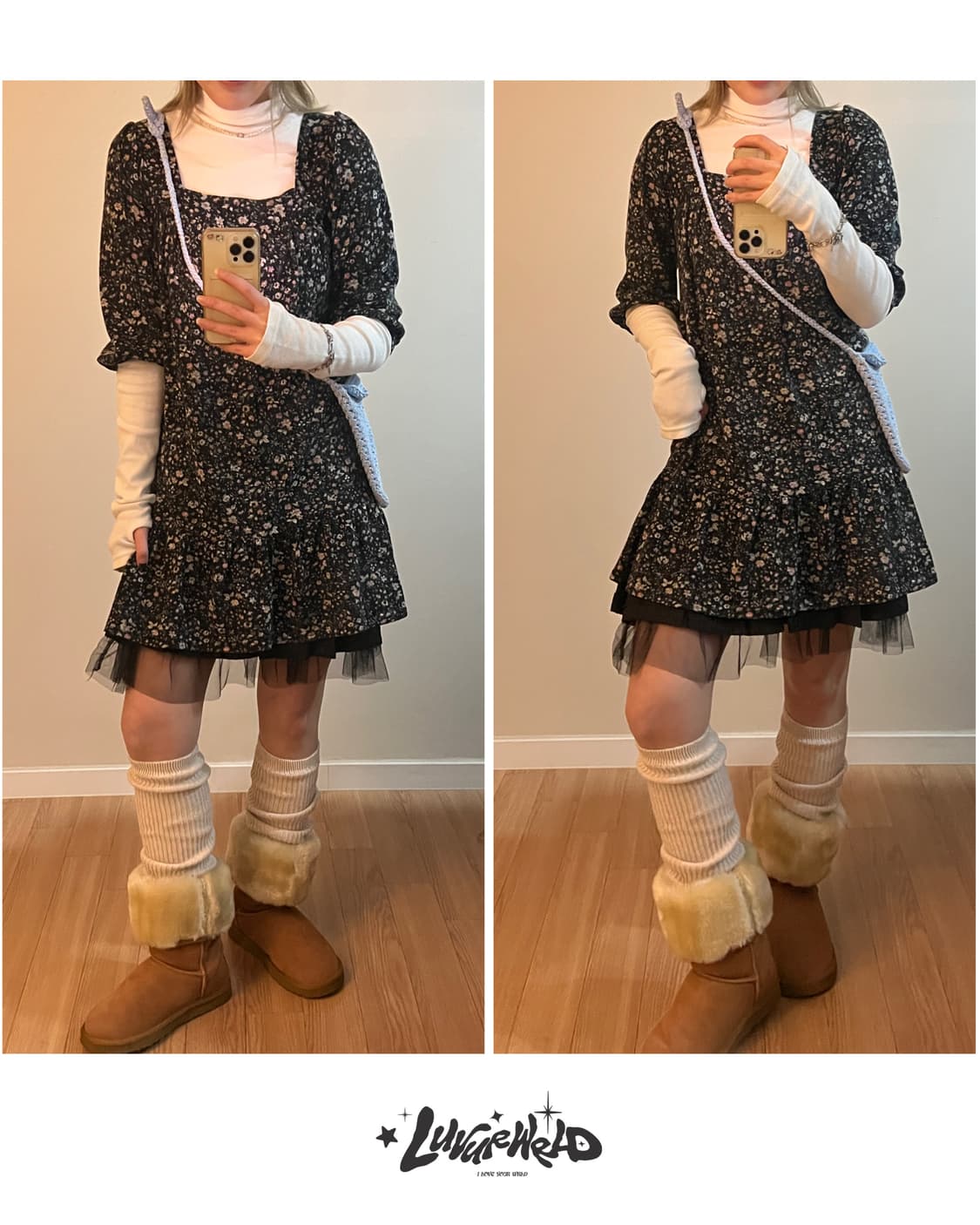 플로럴패턴 원피스 모리걸 갸루  상품이미지3