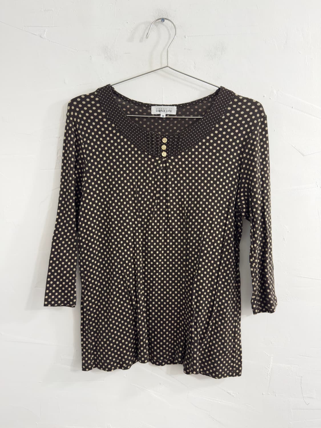 silple life brown dot top 상품이미지1
