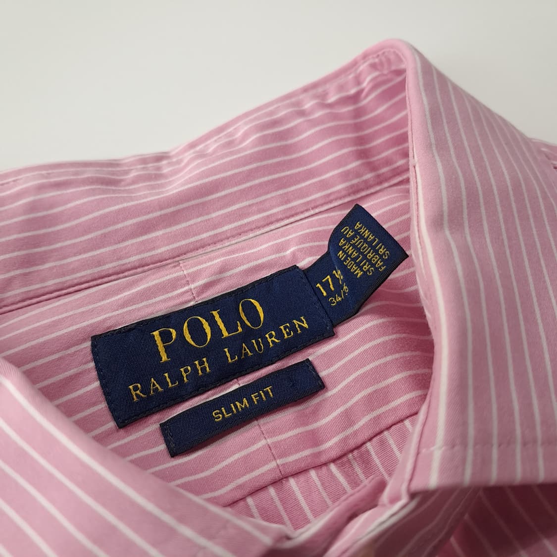 CK304 L 폴로 슬림핏 핑크 스트라이프 셔츠 남방 상품이미지3