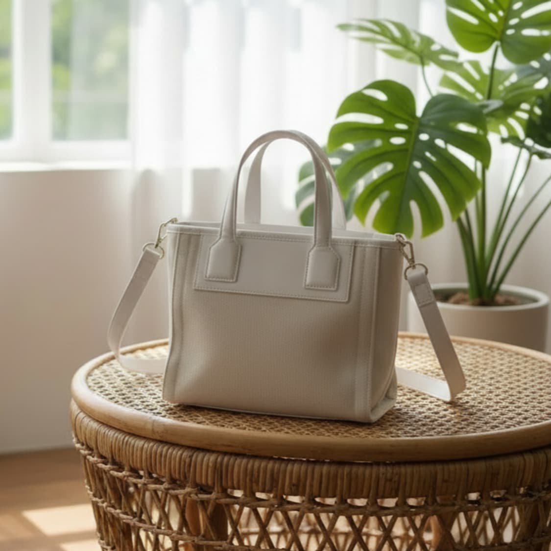 부뮈엘 린넨 주리백 화이트 상품이미지1