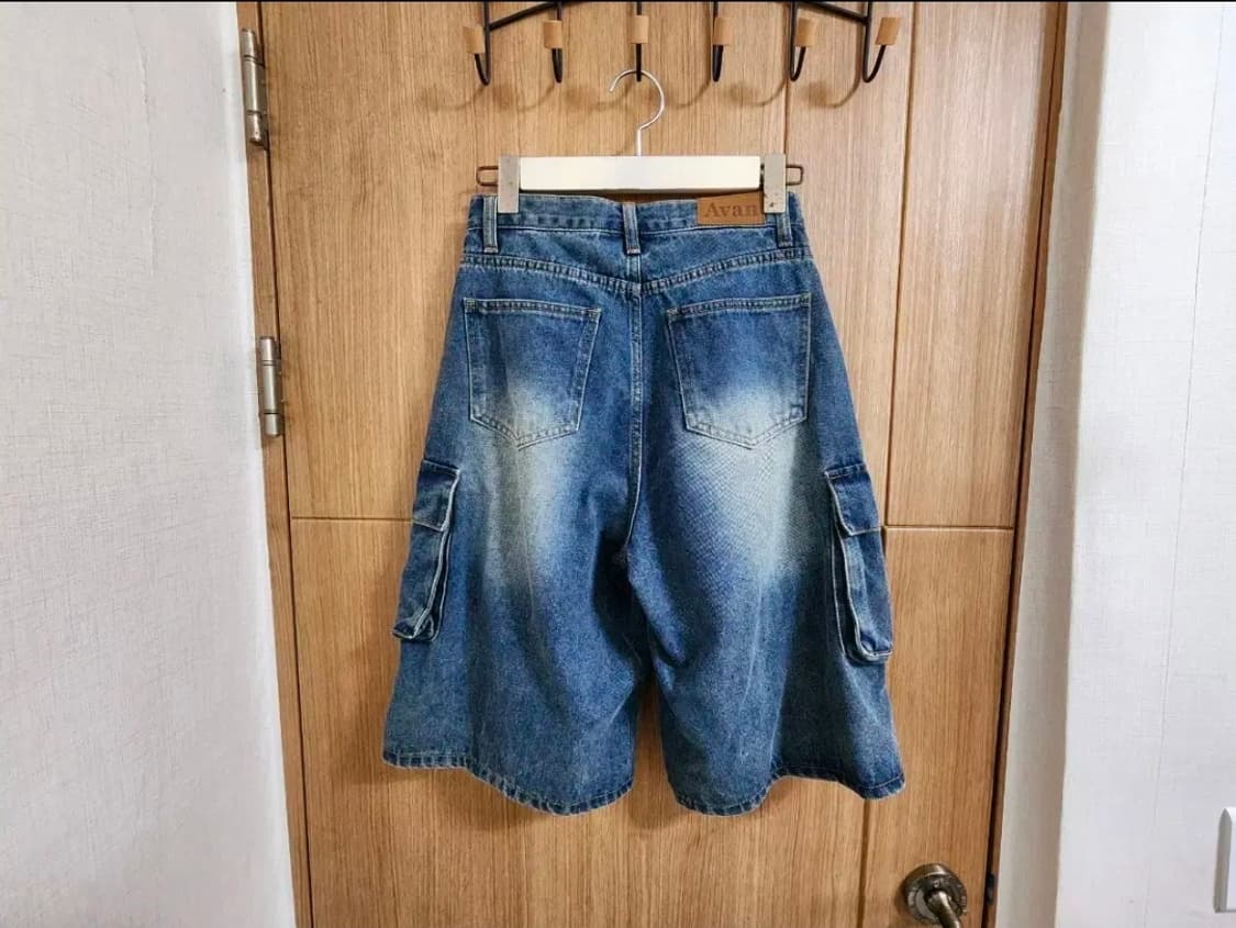 (S)여성 어반드레스 데님 카고 버뮤다 팬츠 반바지 상품이미지3