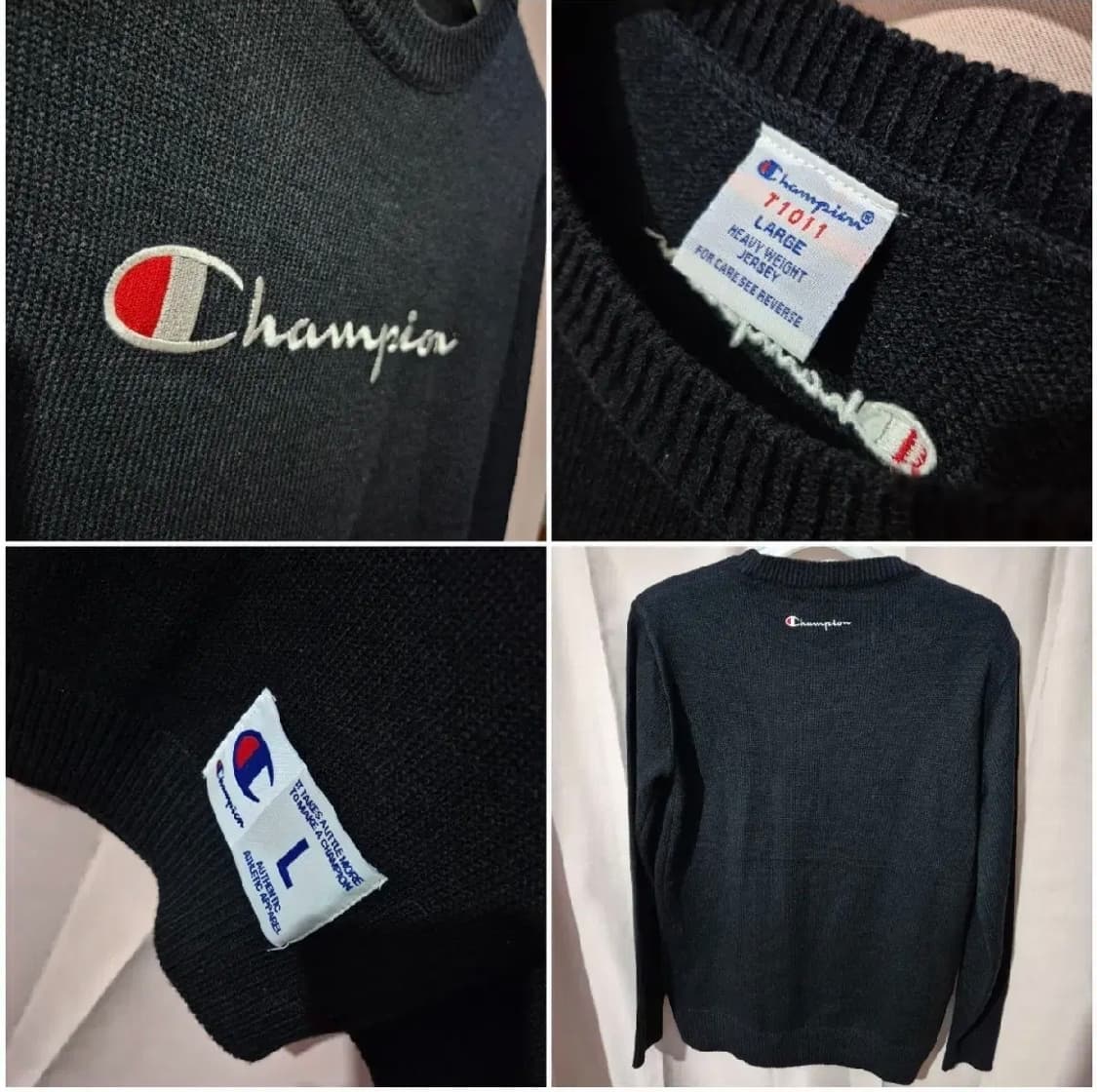 s급 챔피온 니트 블랙 L 남녀공용 상품이미지3