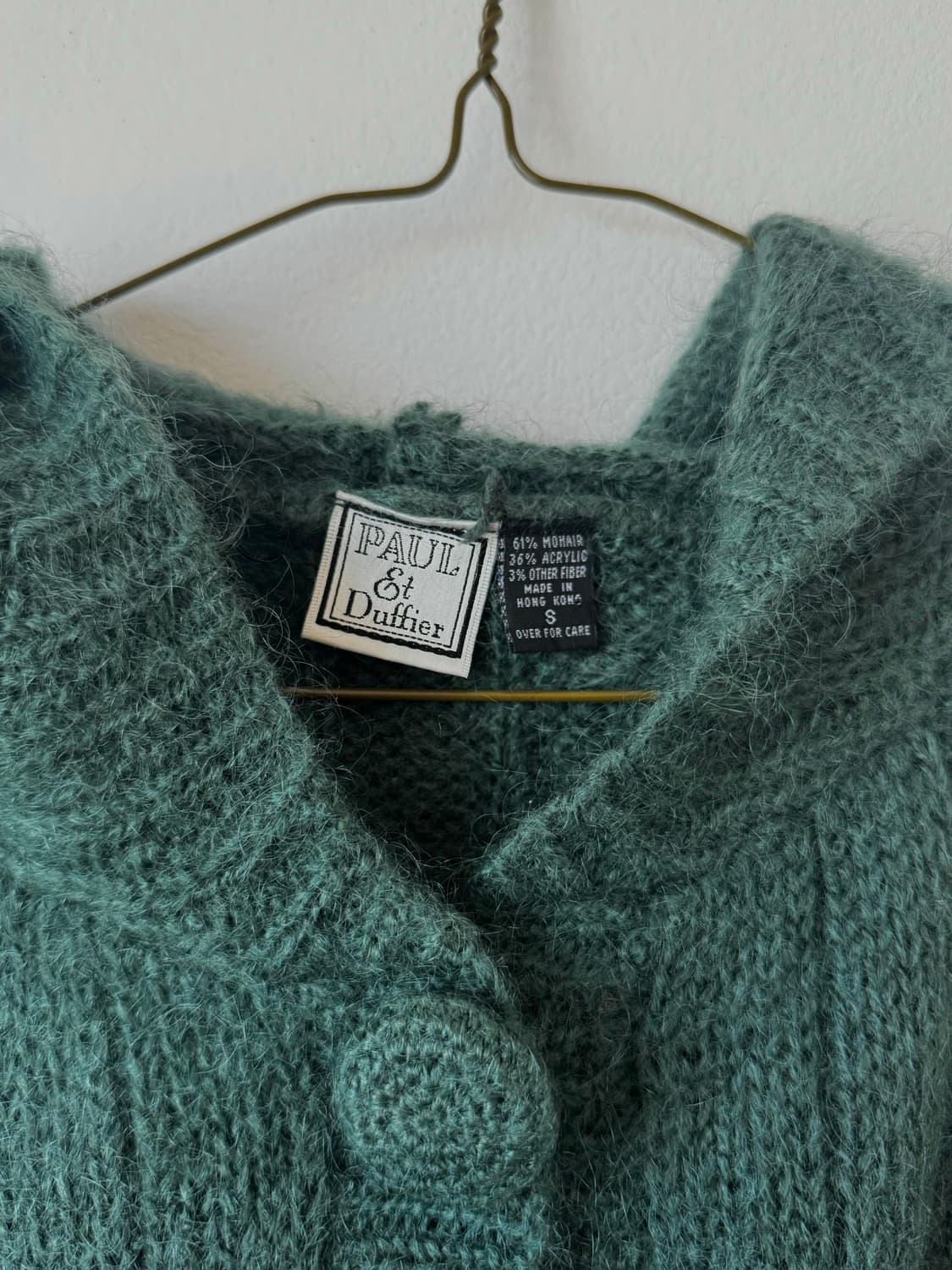 왕버튼 후디 모헤어 가디건 모스그린 (모헤어 61%) 도쿄빈티지 상품이미지2