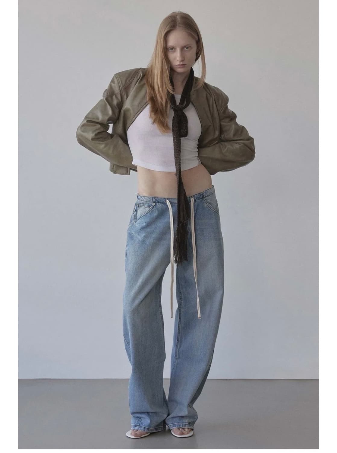 스컬프터 Skinny Sequin Scarf Brown 상품이미지3