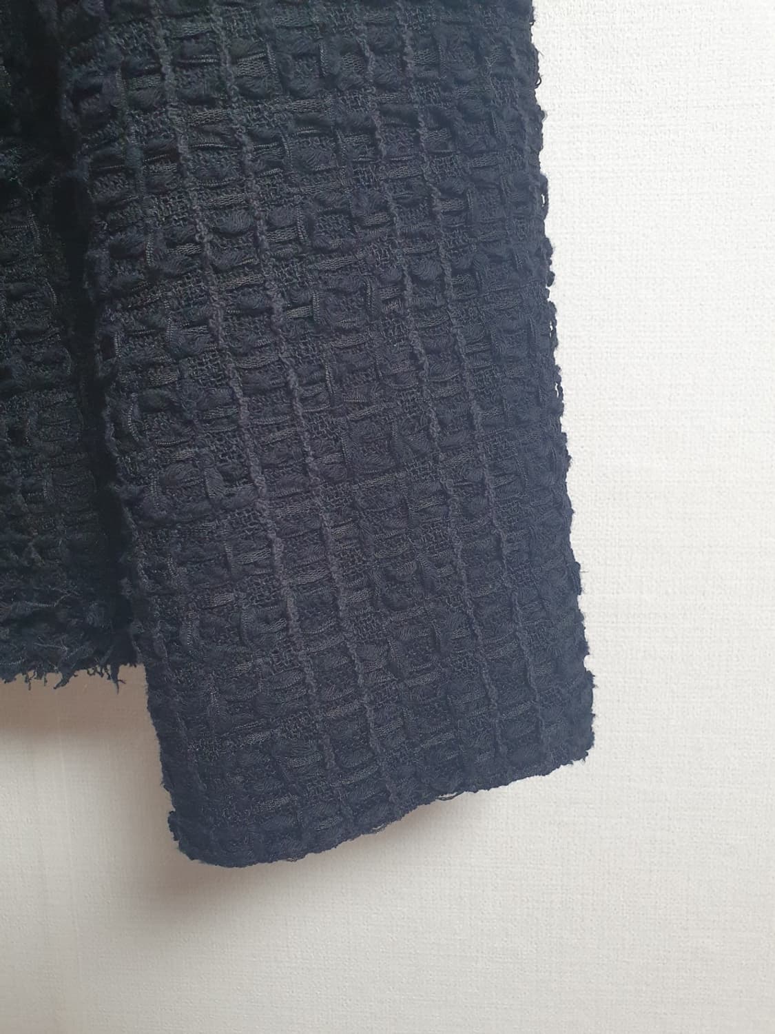 시슬리 블랙 노카라 트위드 자켓 55 S 상품이미지4