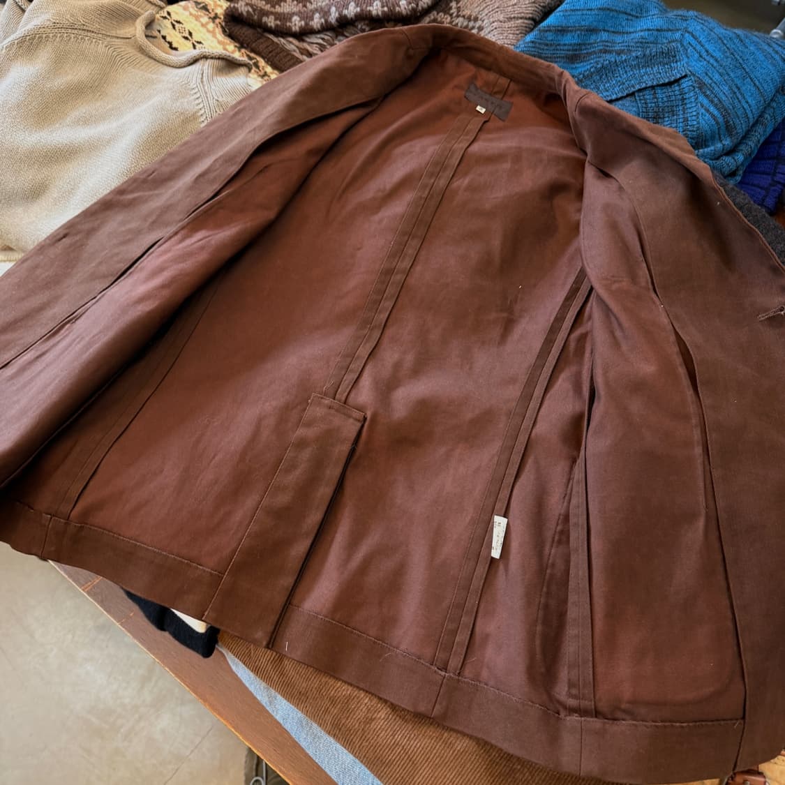 타케오 키쿠치 페이딩 브라운 3버튼 블레이저 스포츠자켓 일본생산 상품이미지5