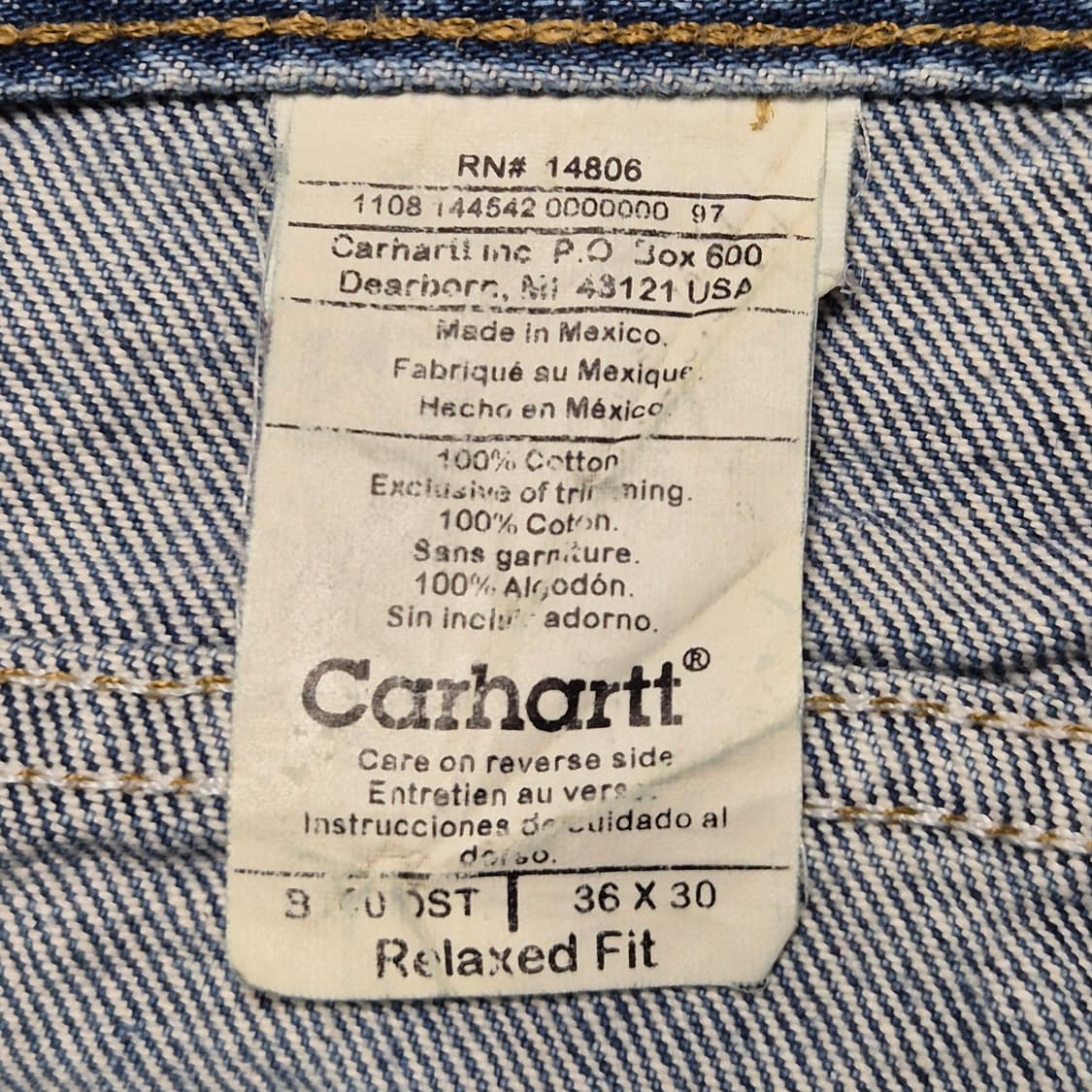 [36] 00s MEXICO Made 칼하트 릴렉스핏 -595 상품이미지3