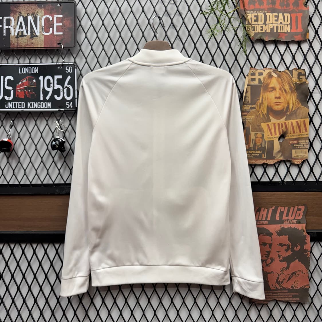 아디다스 오리지널 트랙 자켓 전면 레터링 로고 포인트 화이트 블랙 상품이미지2