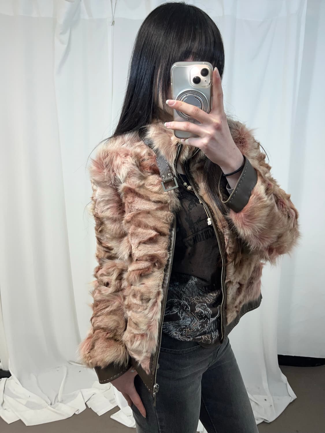 핑크 폭스퍼 자켓 (양가죽 / 폭스퍼)  상품이미지6