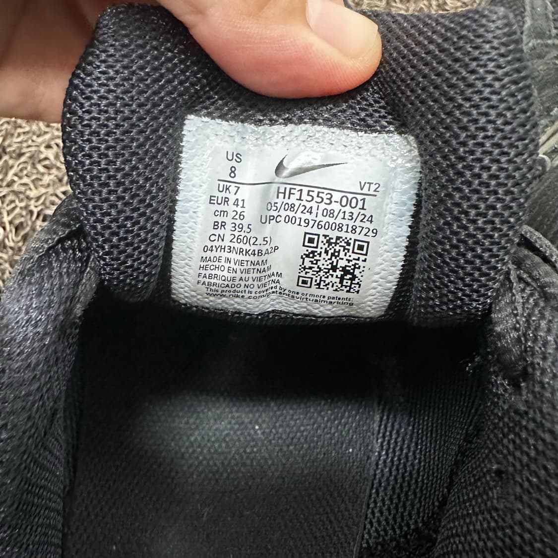 NIKE 나이키 줌 보메로 5 블랙 운동화 260 상품이미지8