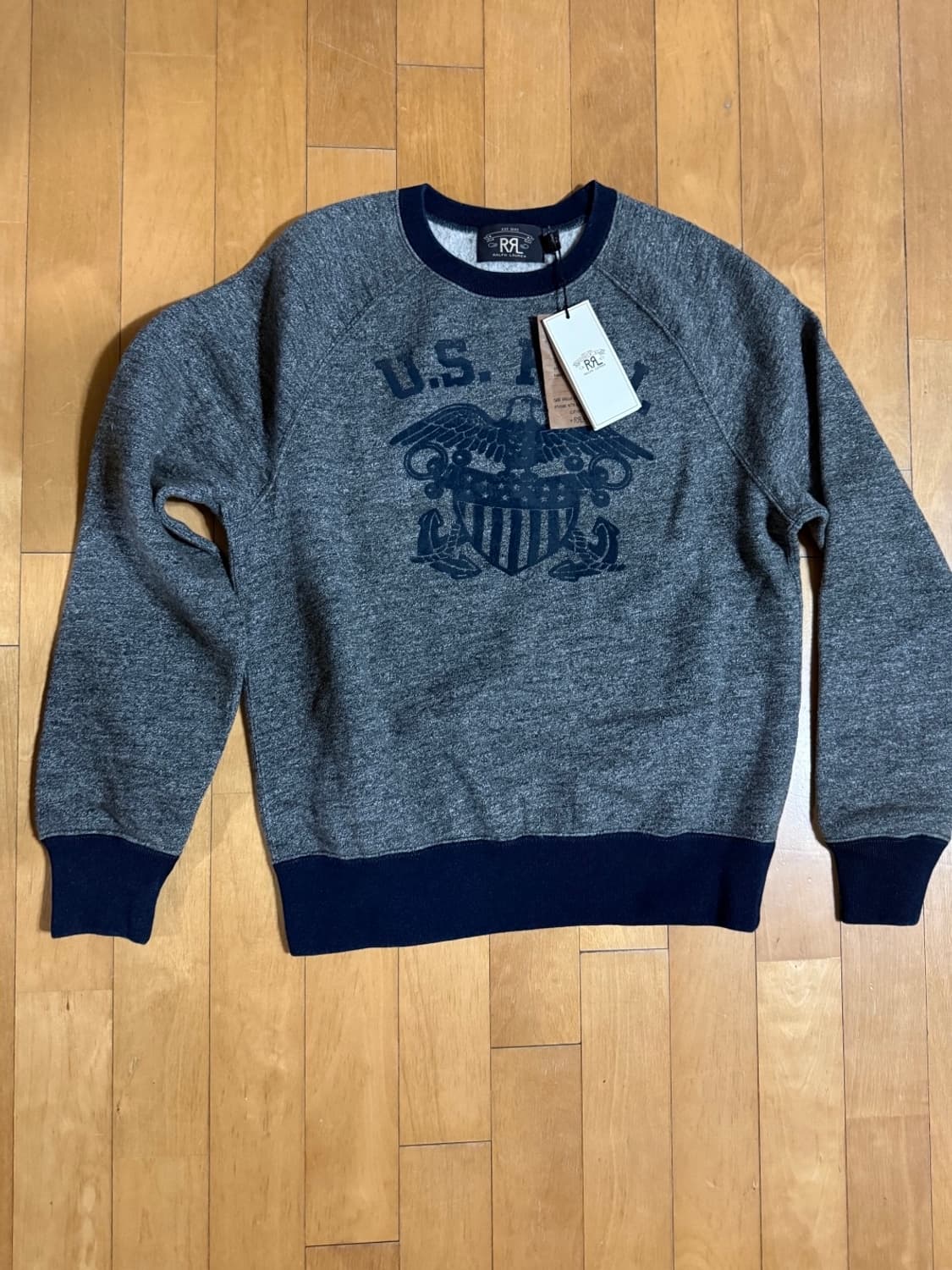 RRL U.S. RRL 로고 플리스 인디고 크루넥 스웻셔츠 상품이미지2