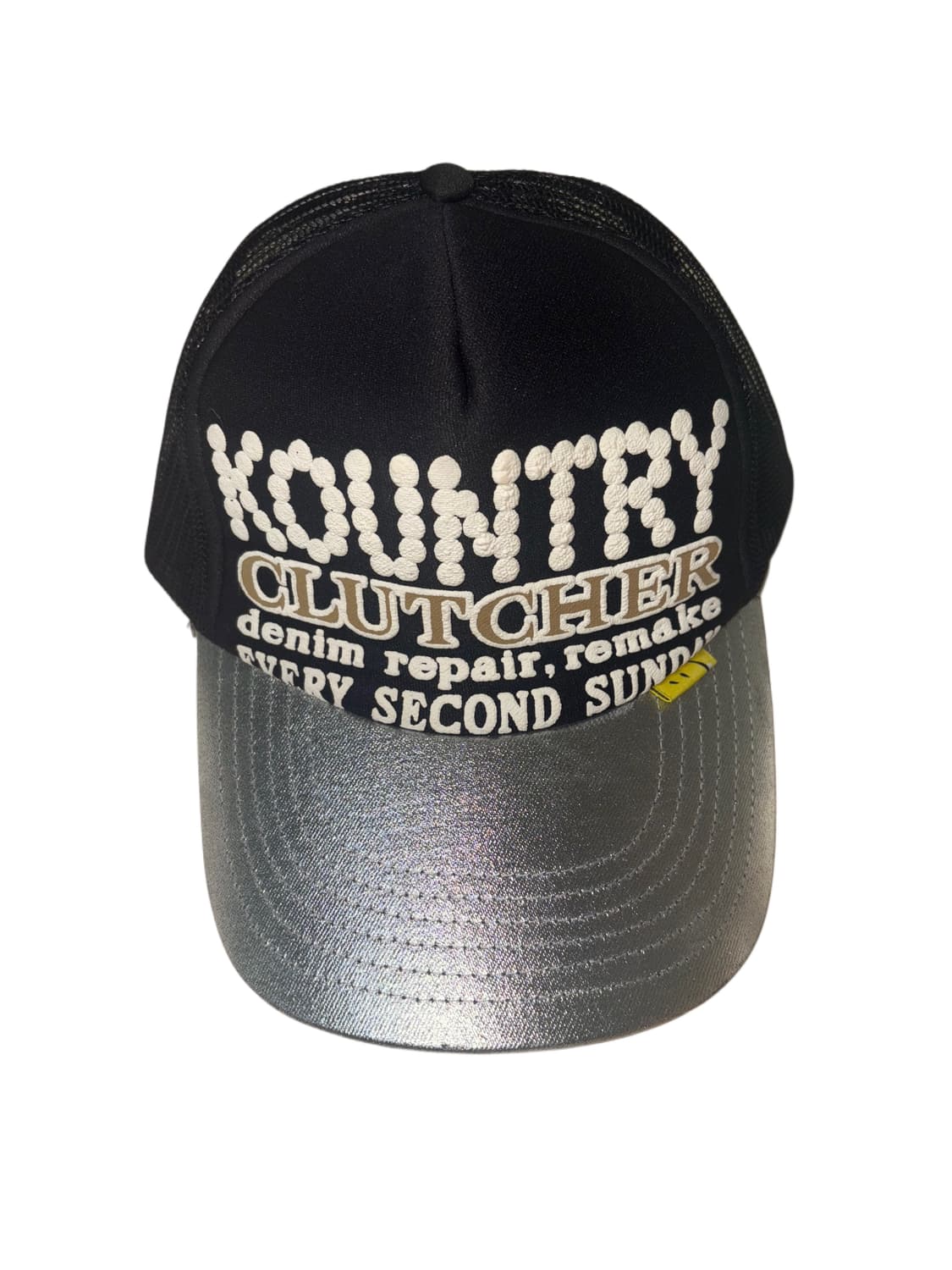 캐피탈 컨트리 펄 크러쳐 PT 실버 브림 트러커 캡 블랙 상품이미지2