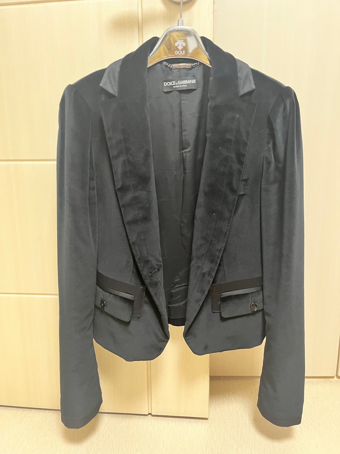 돌체앤가바나 블랙 사틴 벨벳 블레이저 상품이미지1