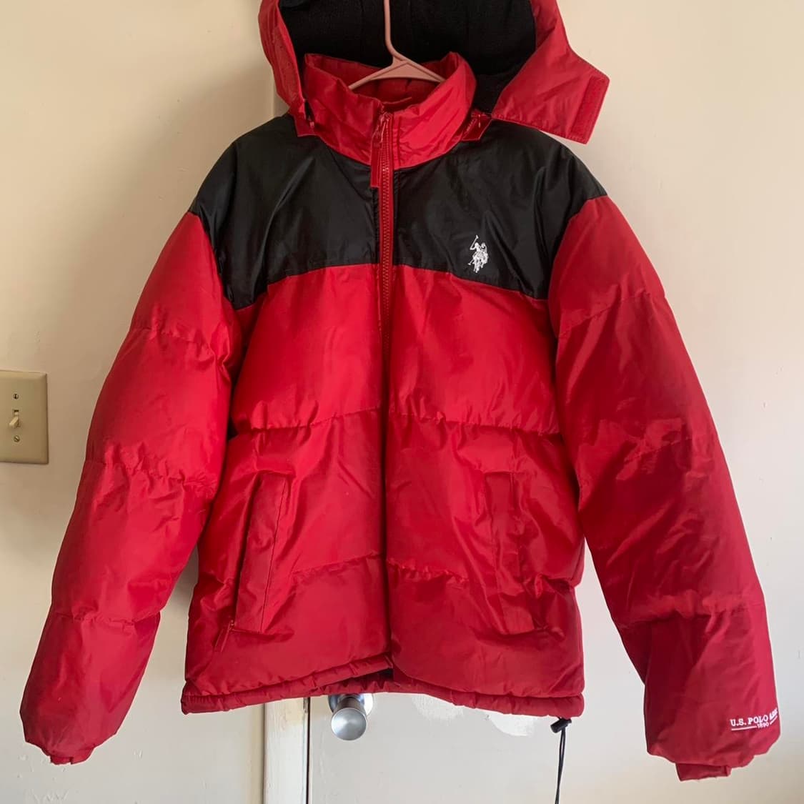 U.S. 폴로 어소시에이션 투톤 패딩 자켓 레드/블랙 상품이미지1