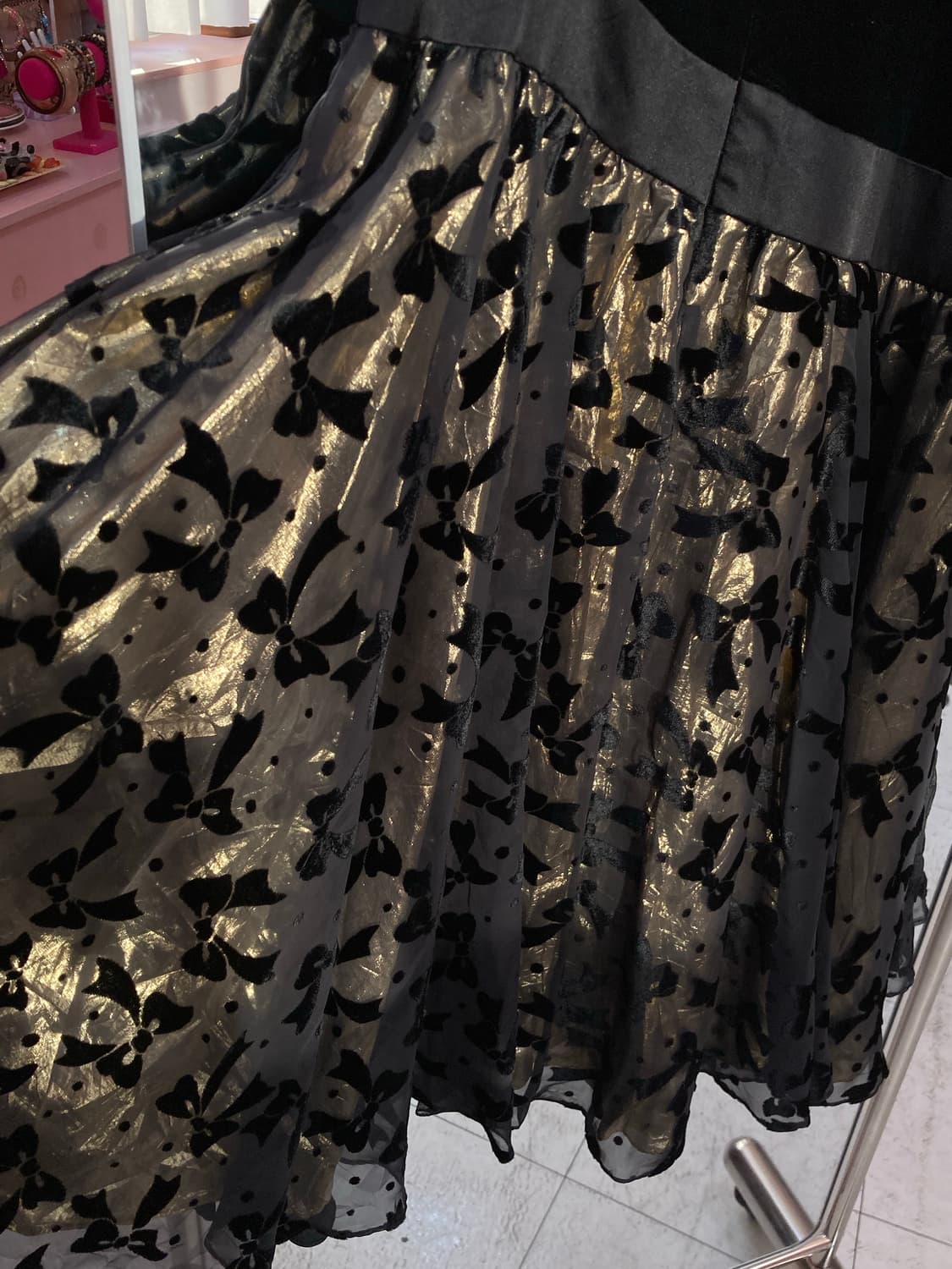 블랙 벨벳 리본 퍼프 원피스 상품이미지7