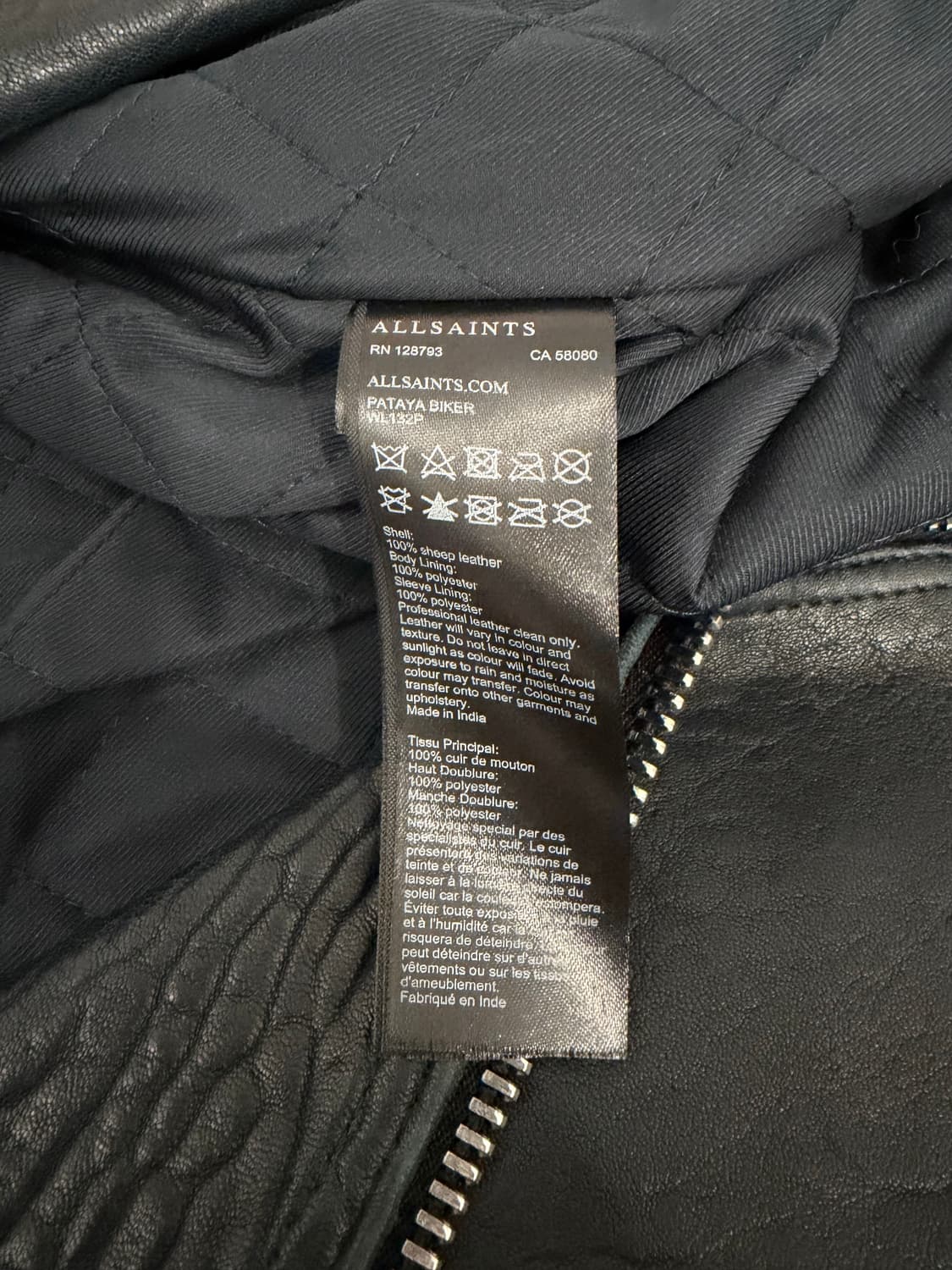 All Saints 크롭 바이커 레더 자켓 상품이미지4