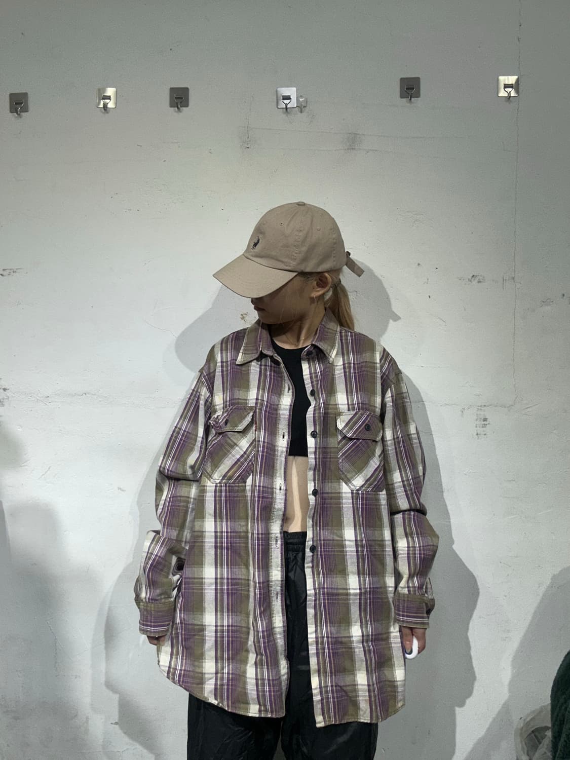리바이스 퍼플 오버핏 체크 셔츠 XL 상품이미지2