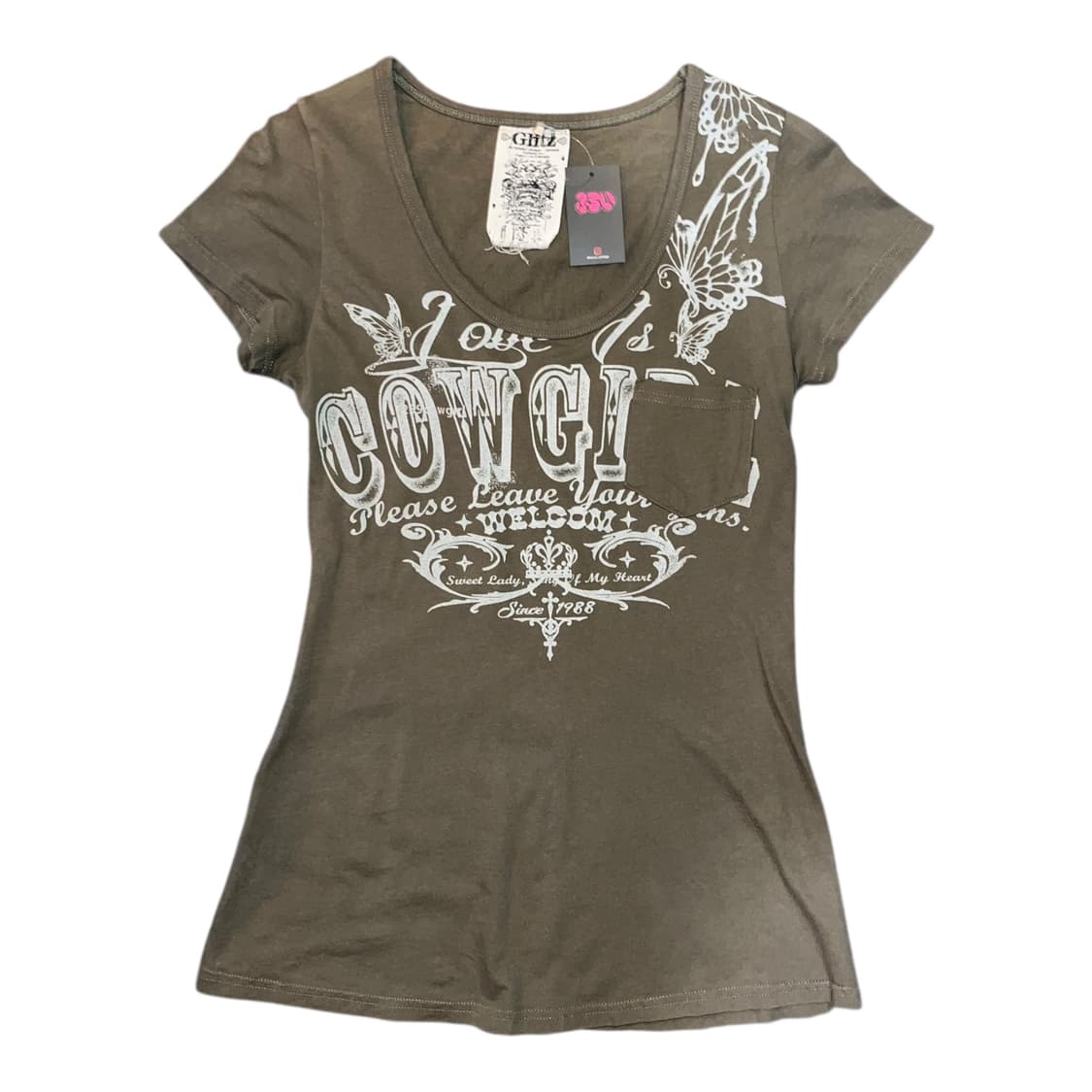 Glitz 글리츠 뒷면네트포인트 프린팅 반팔티 y2k펑크갸루 상품이미지3