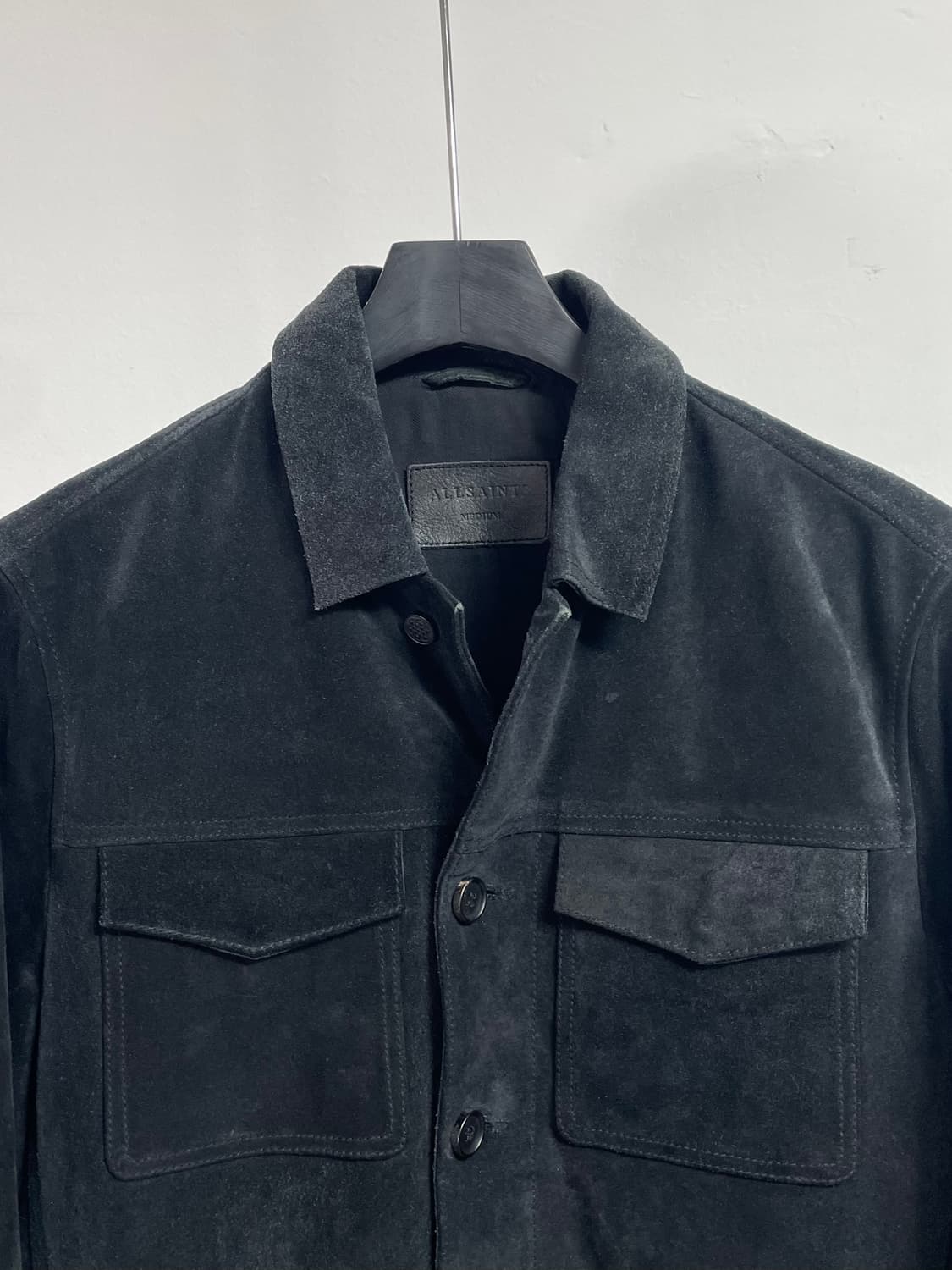올세인츠 검정 스웨이드 트러커자켓 (on.376)   상품이미지3