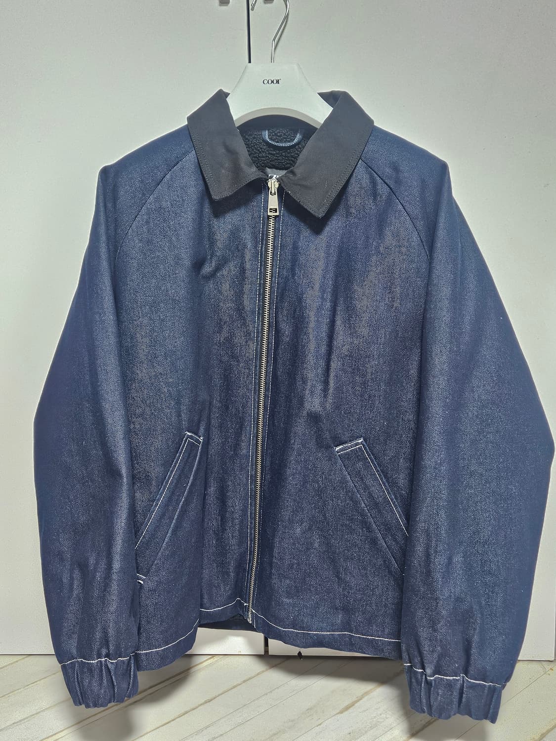 자라 스티치 데님 점퍼 인디고 XL 상품이미지1