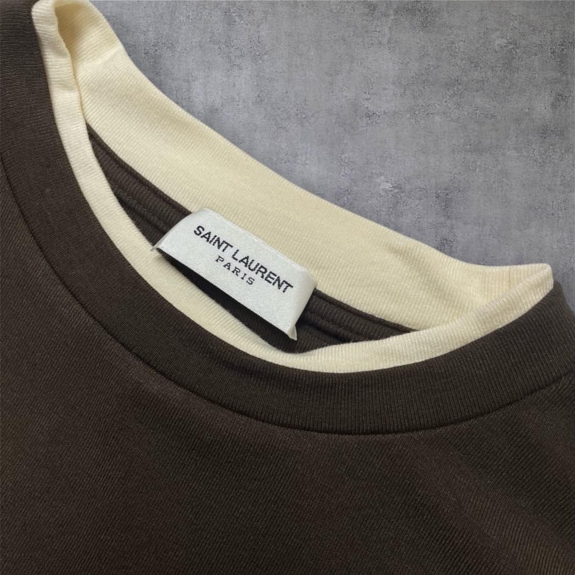 생로랑 Saint laurent 브라운 레이어드 긴팔 티셔츠 상품이미지2