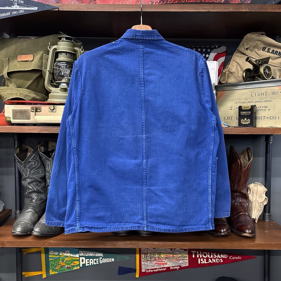 70s 톤온톤 리페어 패치워크 프렌치워크자켓 N556 상품이미지2