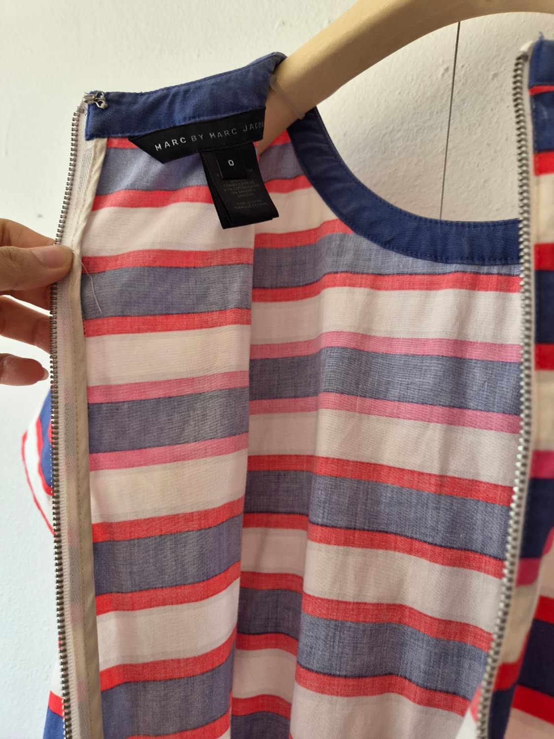 마크바이마크제이콥스 여성 스트라이프버드반팔롱블라우스 0사이즈 상품이미지7