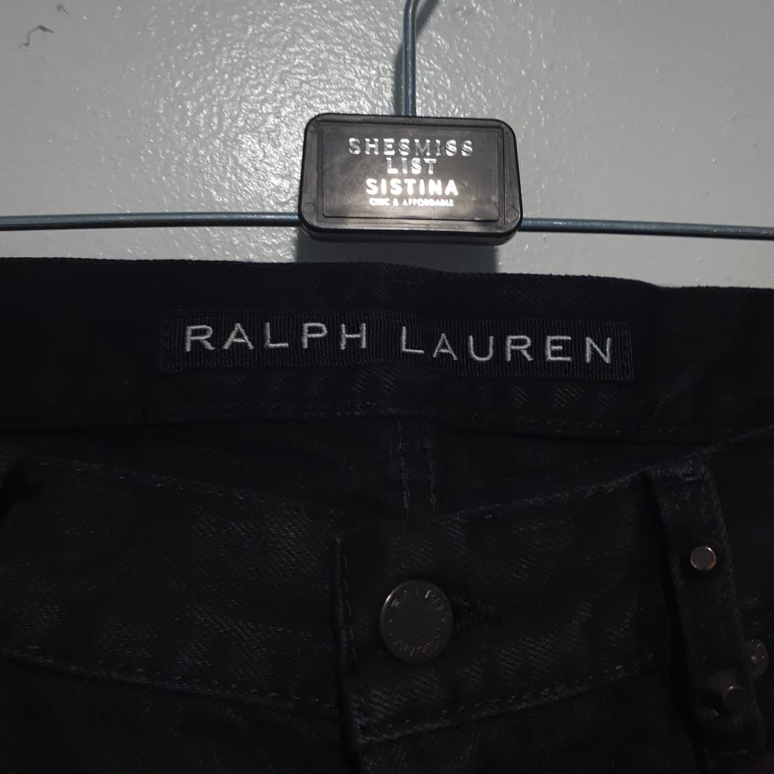 폴로 랄프로렌 블랙라벨 패치워크 지퍼 스터드 바이커 데님 팬츠 흑청 34 상품이미지7