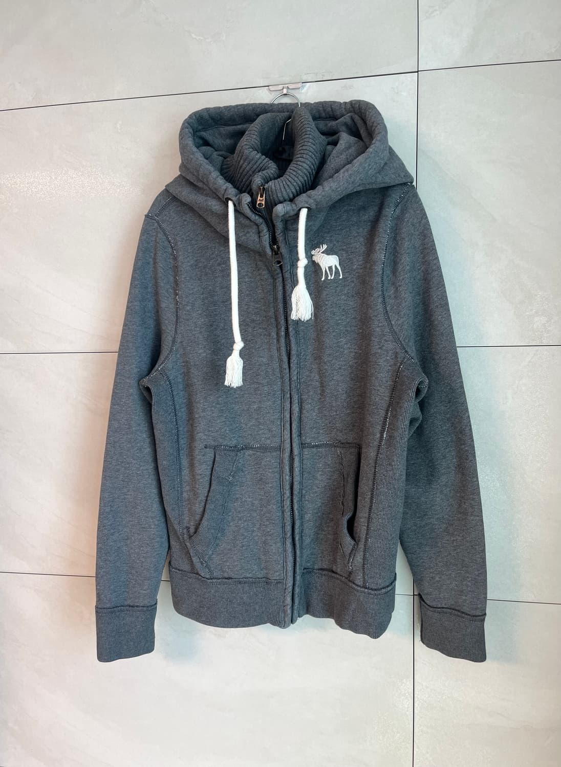 아베크롬비 화이트 순록 대장 후드집업 그레이 [M] 상품이미지1