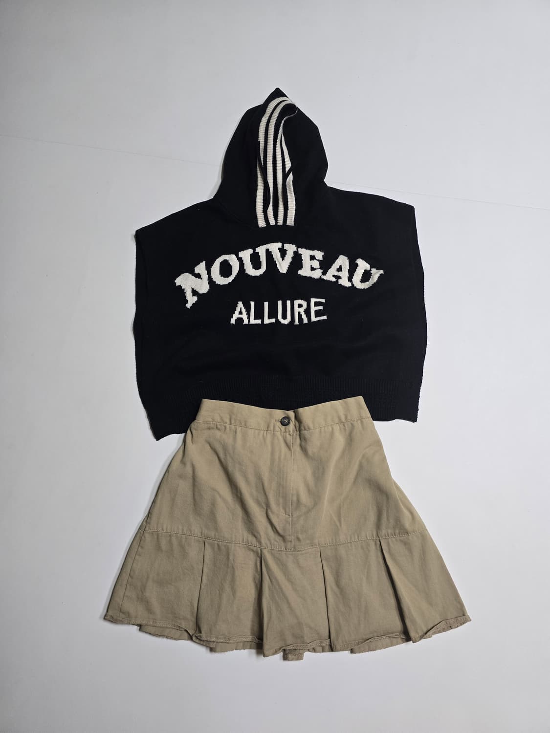 후드조끼니트 + L-TOP 치마바지 세트 일괄55~66 상품이미지1