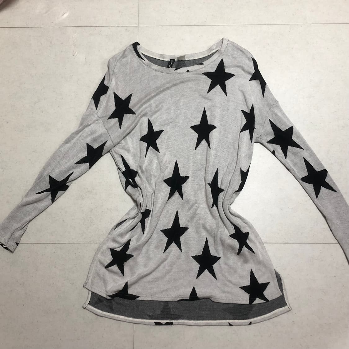 빈티지 별 패턴 트임 롱 니트 상품이미지4