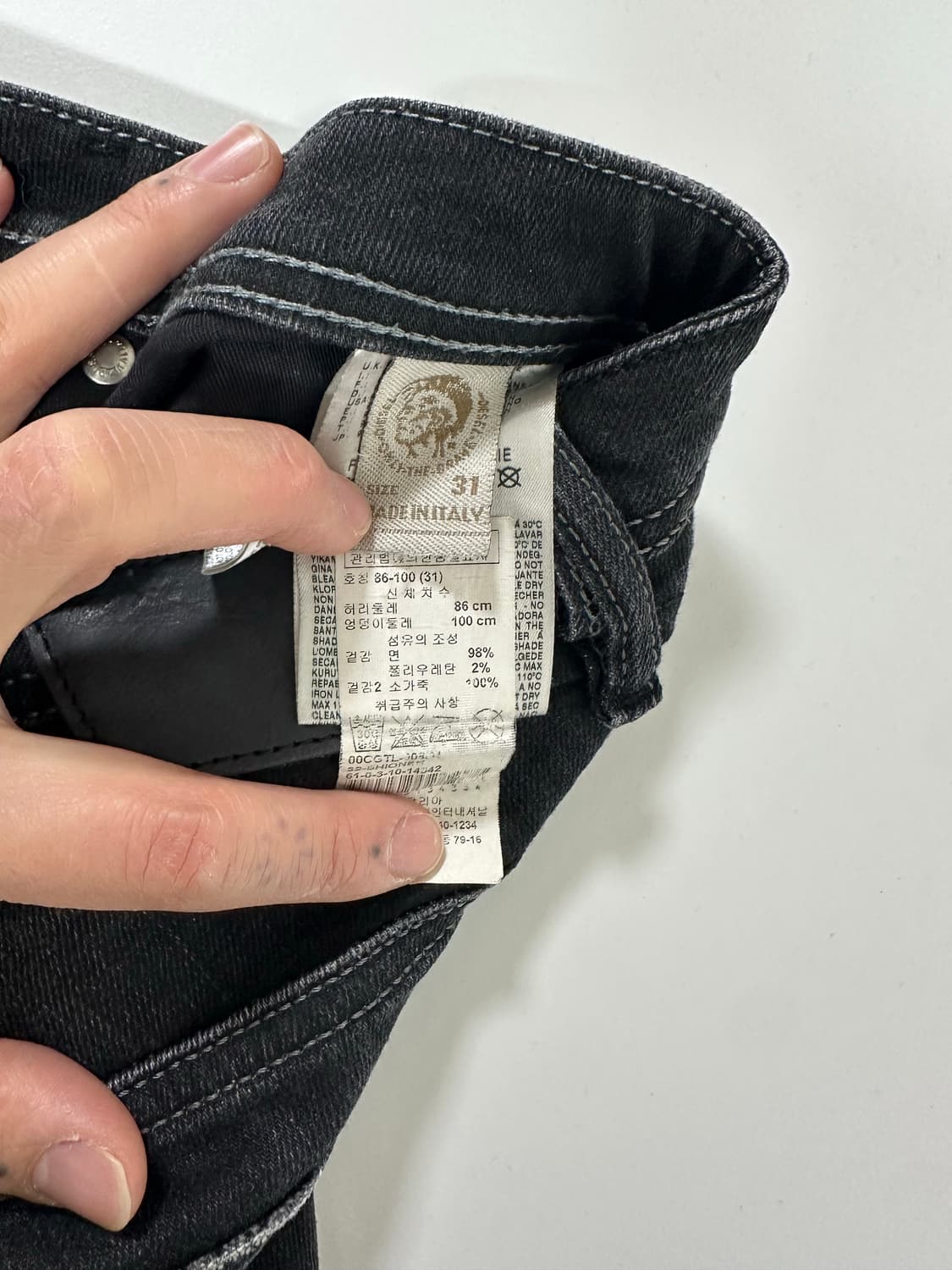 디젤 데님팬츠 흑청 상품이미지7