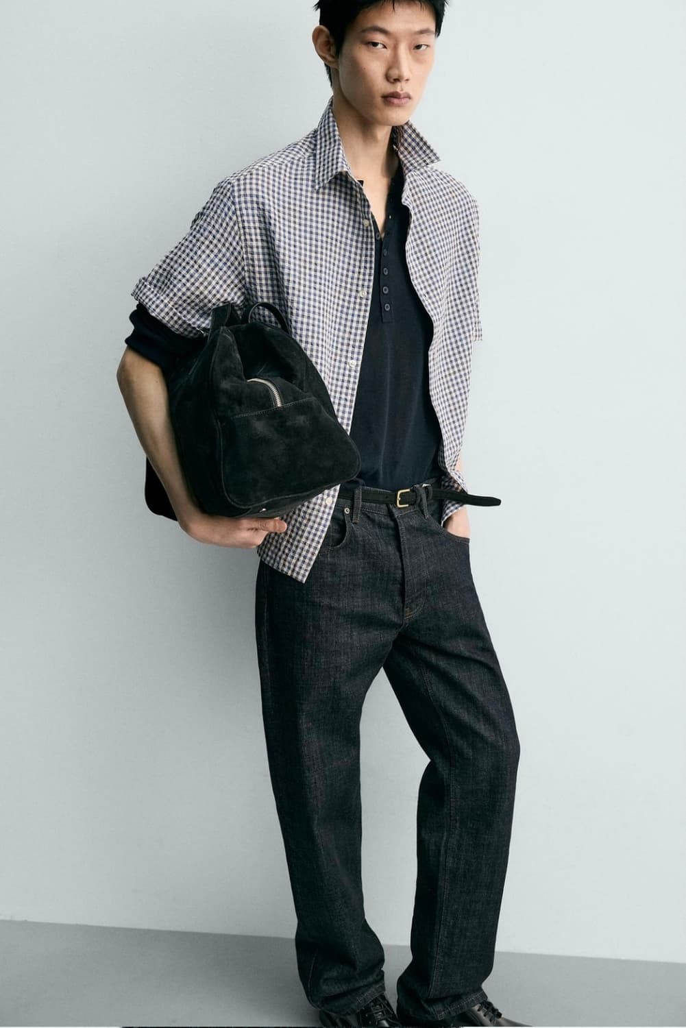 Zara 텍스처 체크 셔츠 M 상품이미지1