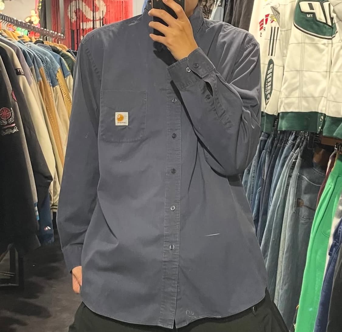 [IM] carhartt 칼하트 네이비 긴팔셔츠 상품이미지2