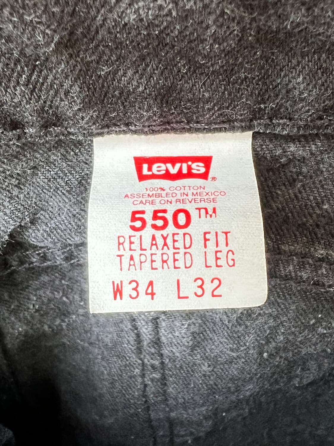 90's [34x32] 리바이스 550 오렌지탭 블랙 데님 팬츠 상품이미지6