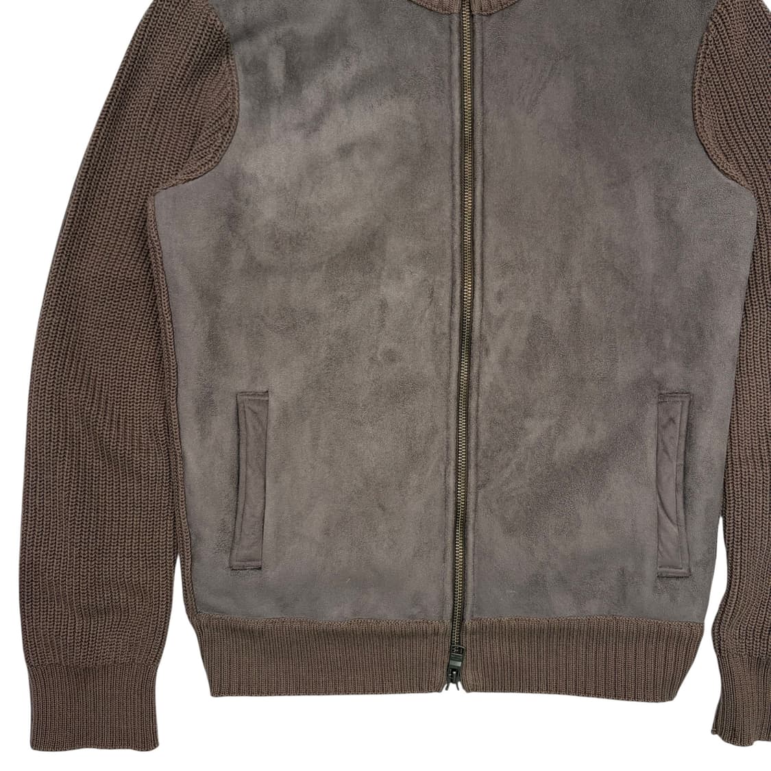 아르마니 익스체인지 투웨이 스웨이드 니트 집업 자켓 S 상품이미지3