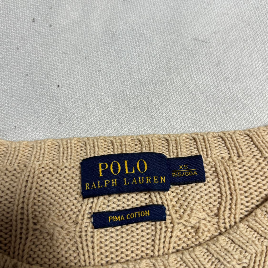 XS 폴로랄프로렌 브라운 포니 여성용 코튼 케이블 니트 상품이미지4