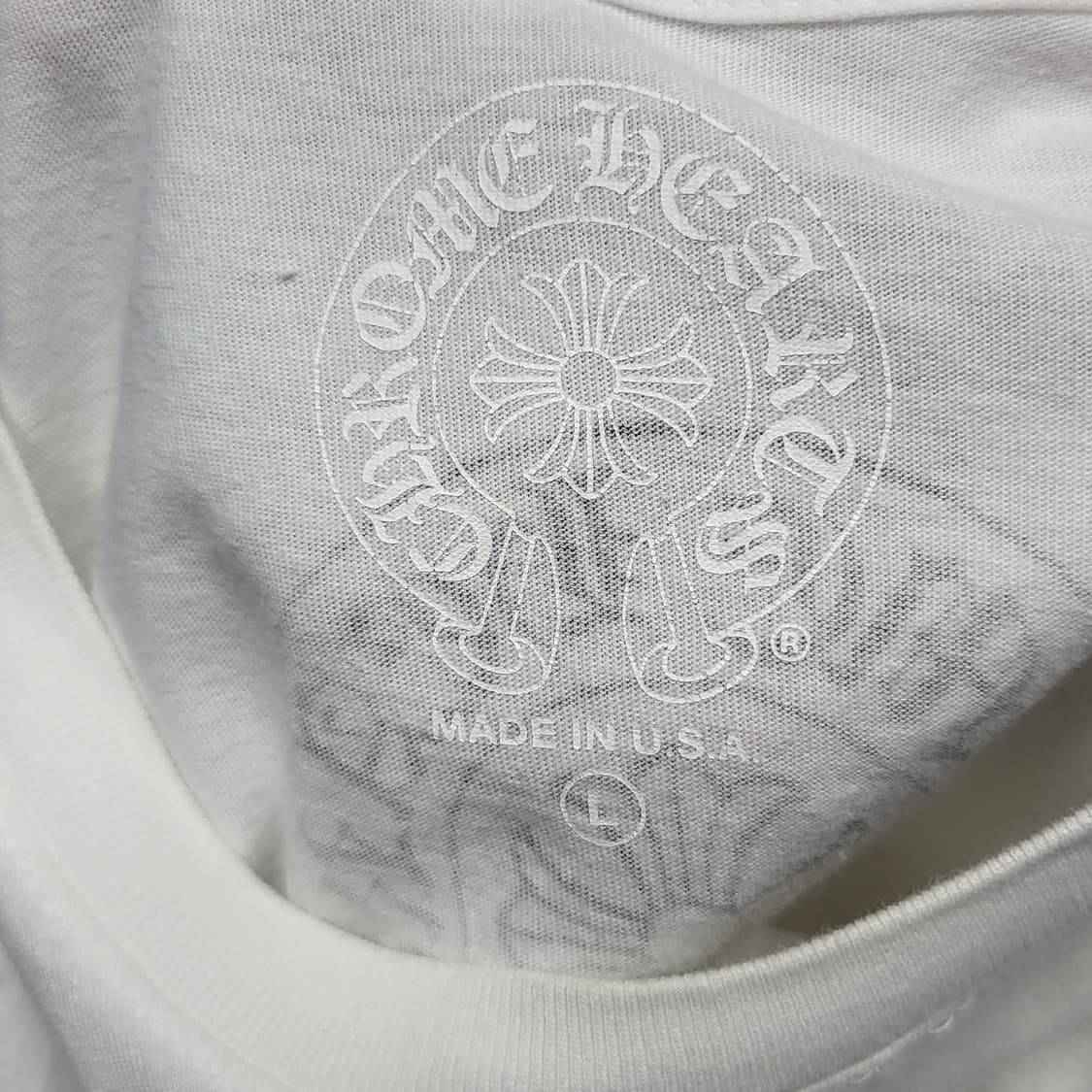 크롬하츠 스크롤 로고 티셔츠 화이트 (L) 상품이미지4