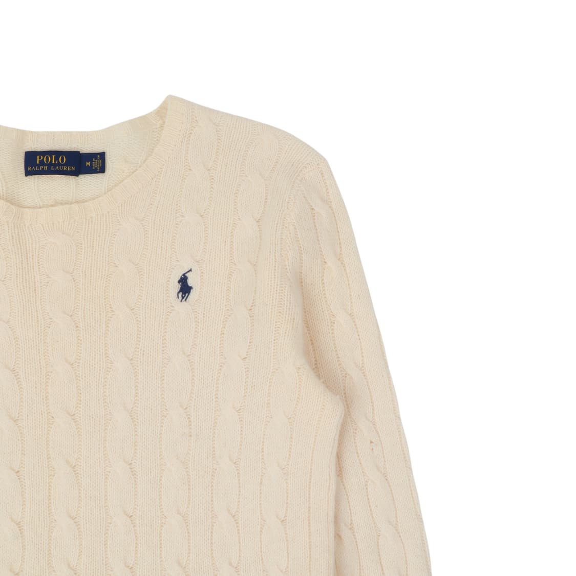 폴로 랄프로렌 크림 울 캐시미어 케이블 니트 상품이미지3