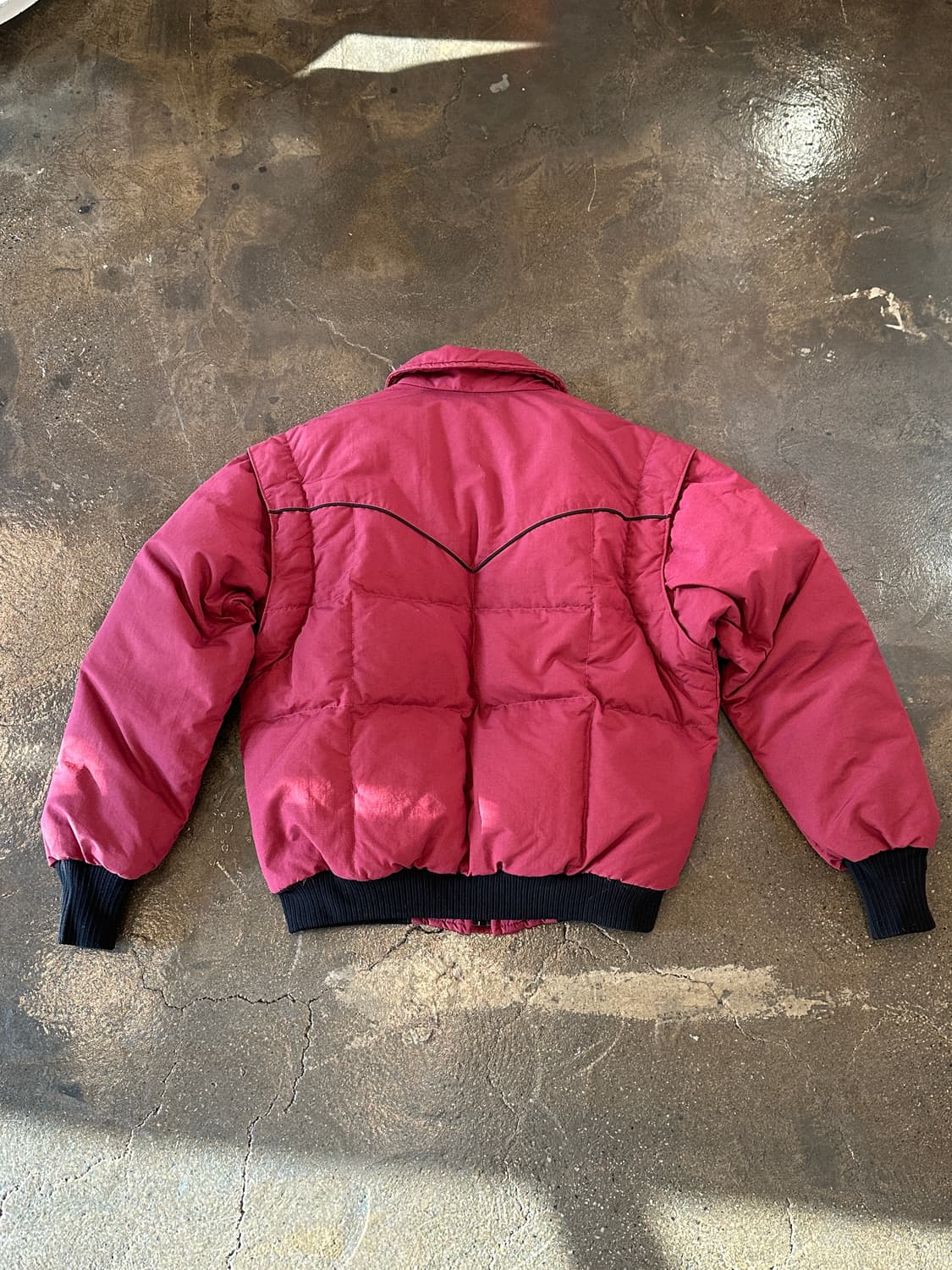 70s/80s Comfy USA 버건디 웨스턴 요크 다운 봄버 자켓 L 상품이미지2