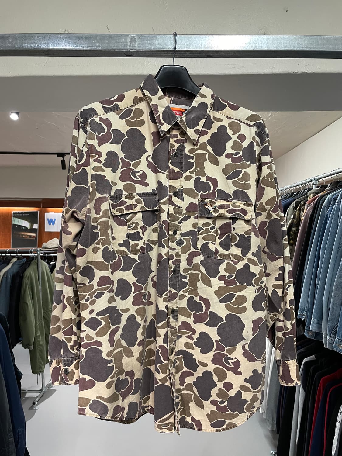 빈티지 덕 카모플라주 패턴 셔츠 상품이미지3