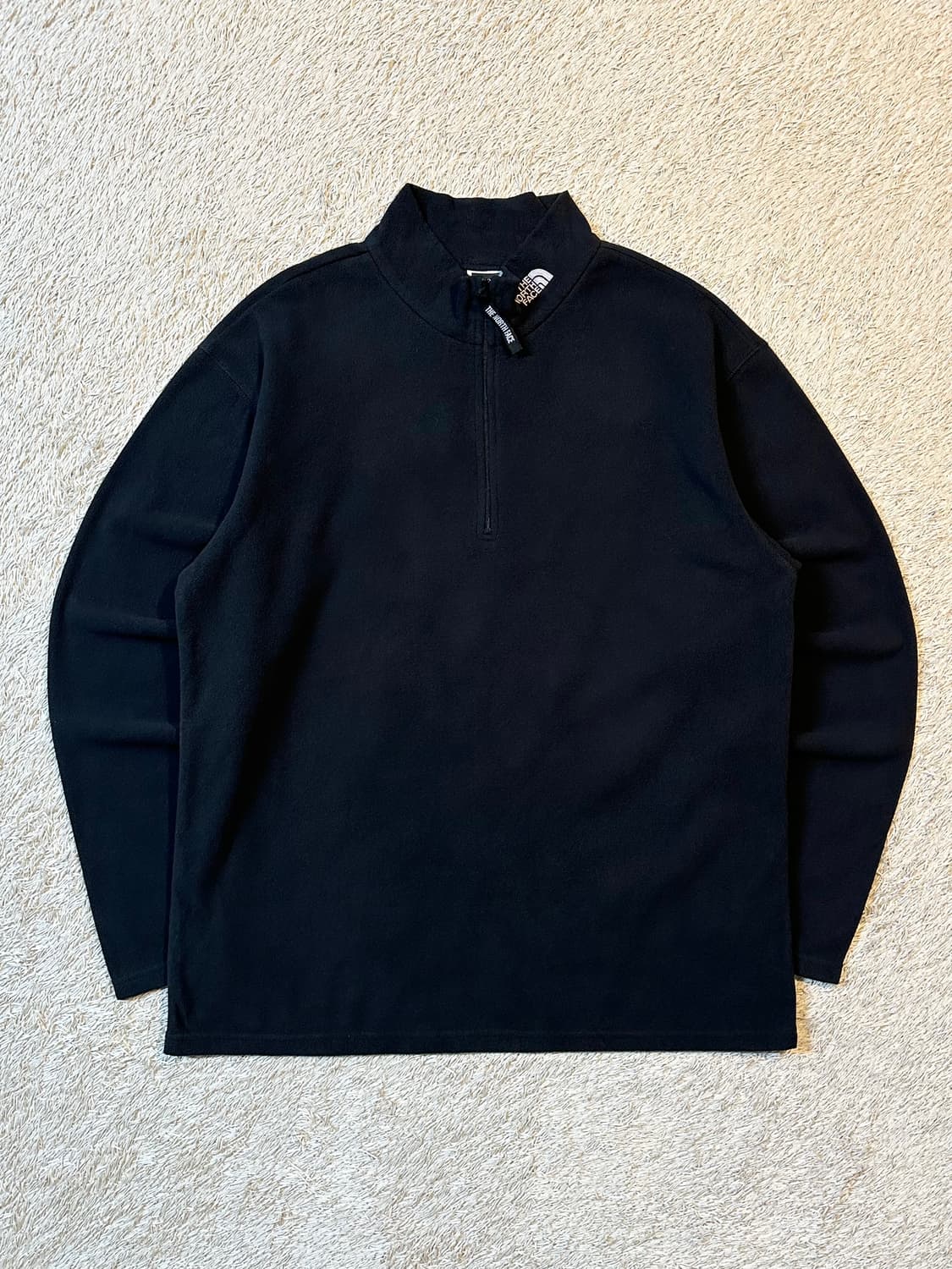 희귀) 노스페이스 넥로고 하프 반집업 플리스 롱슬리브 긴팔 블랙 상품이미지1