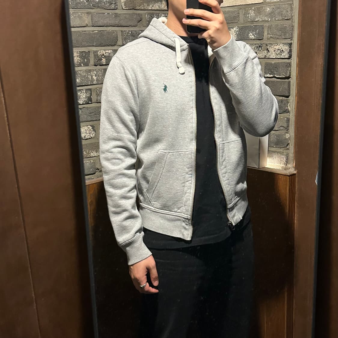 M) 폴로 랄프로렌 두산 써멀 후드집업 그레이 상품이미지8