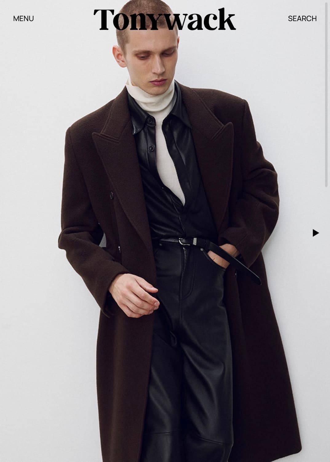 토니웩 텍스쳐드 울캐시미어 더블코트 다크브라운 사이즈 엑스라지 상품이미지1