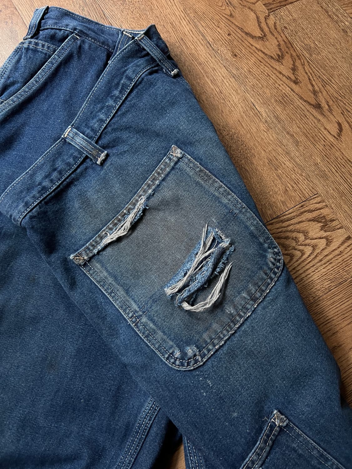 [38]칼하트 USA 더티워싱 싱글니 카펜터 워크 데님 팬츠 상품이미지6