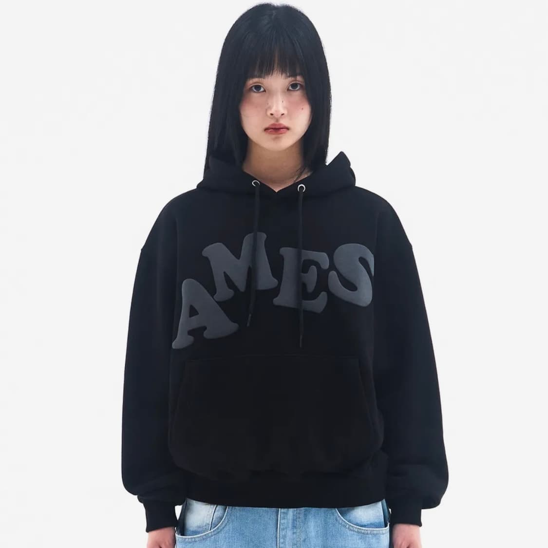 BIG TYPO HOODIE BLACK(M) 상품이미지3