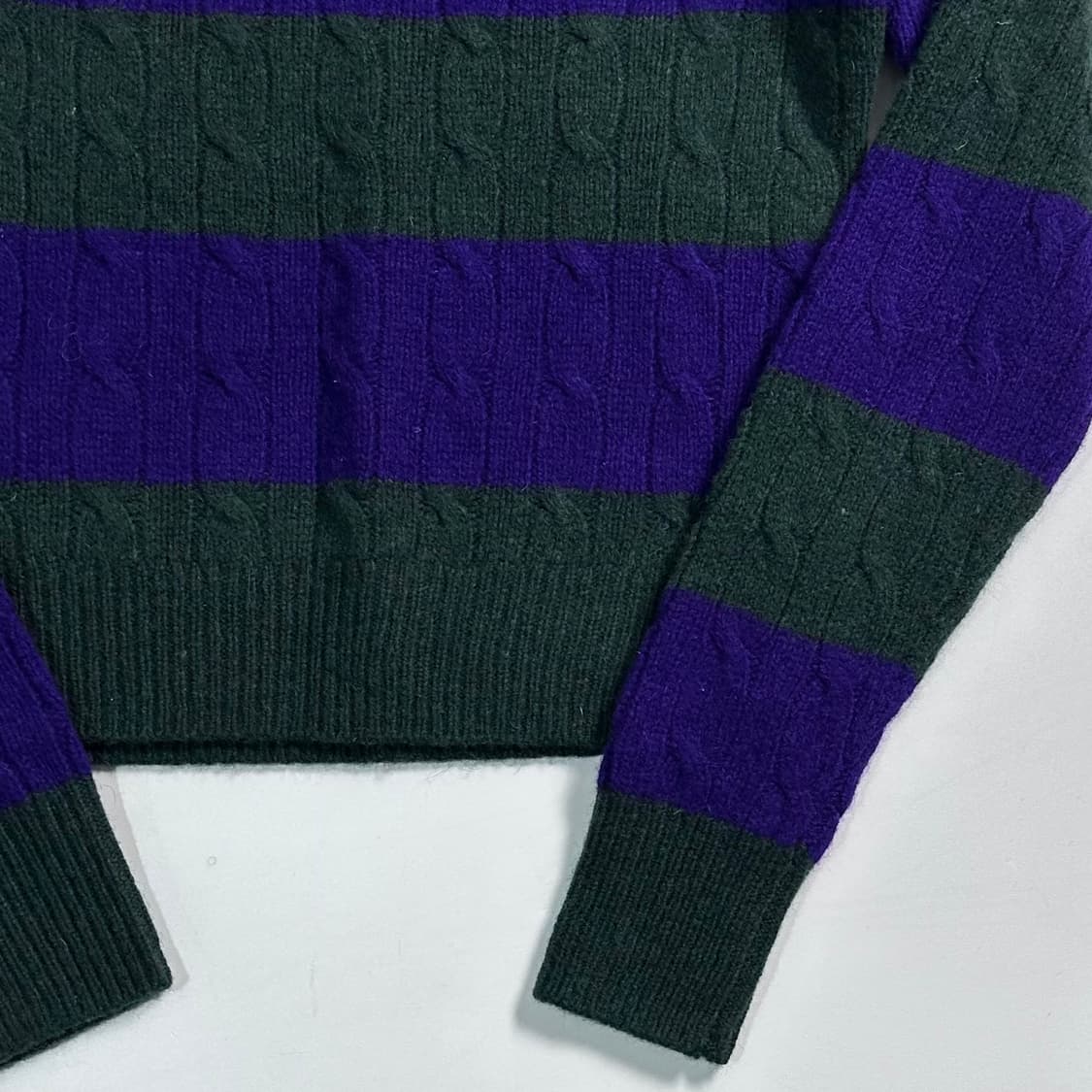 폴로 럭비 케이블 스트라이프 숄더 버튼 니트 상품이미지3