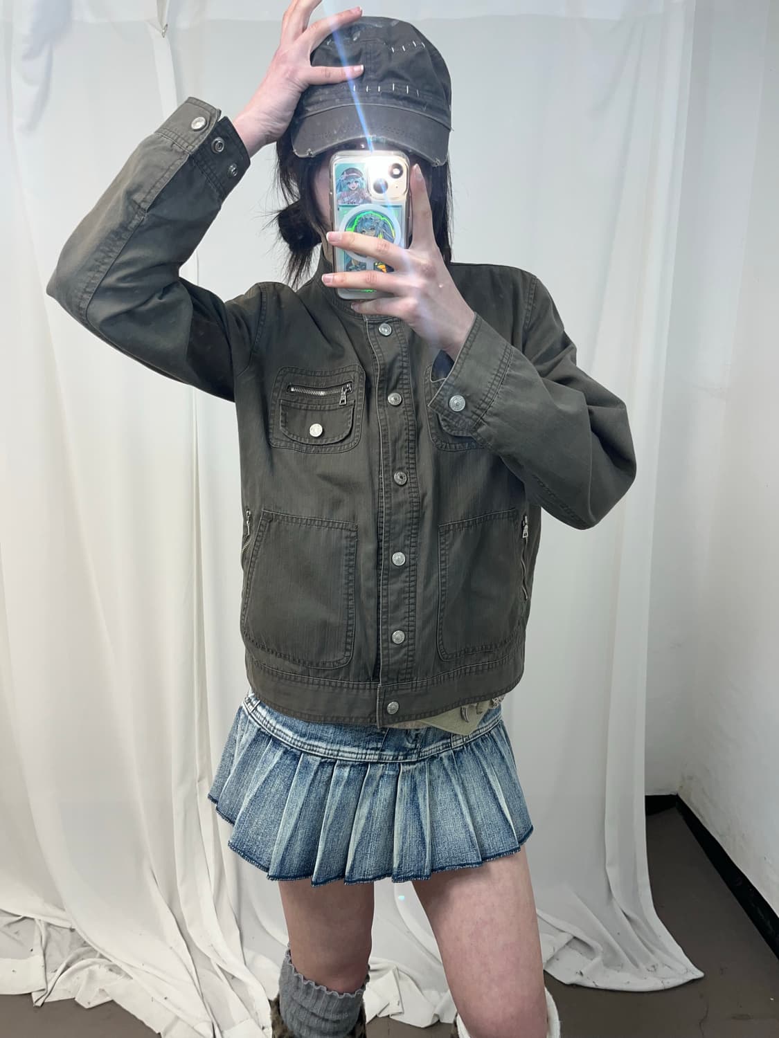 Y2K 카키브라운 유틸리티 자켓  상품이미지2