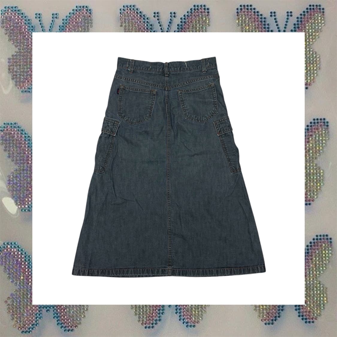 잠뱅이 데님 미디 스커트 상품이미지2