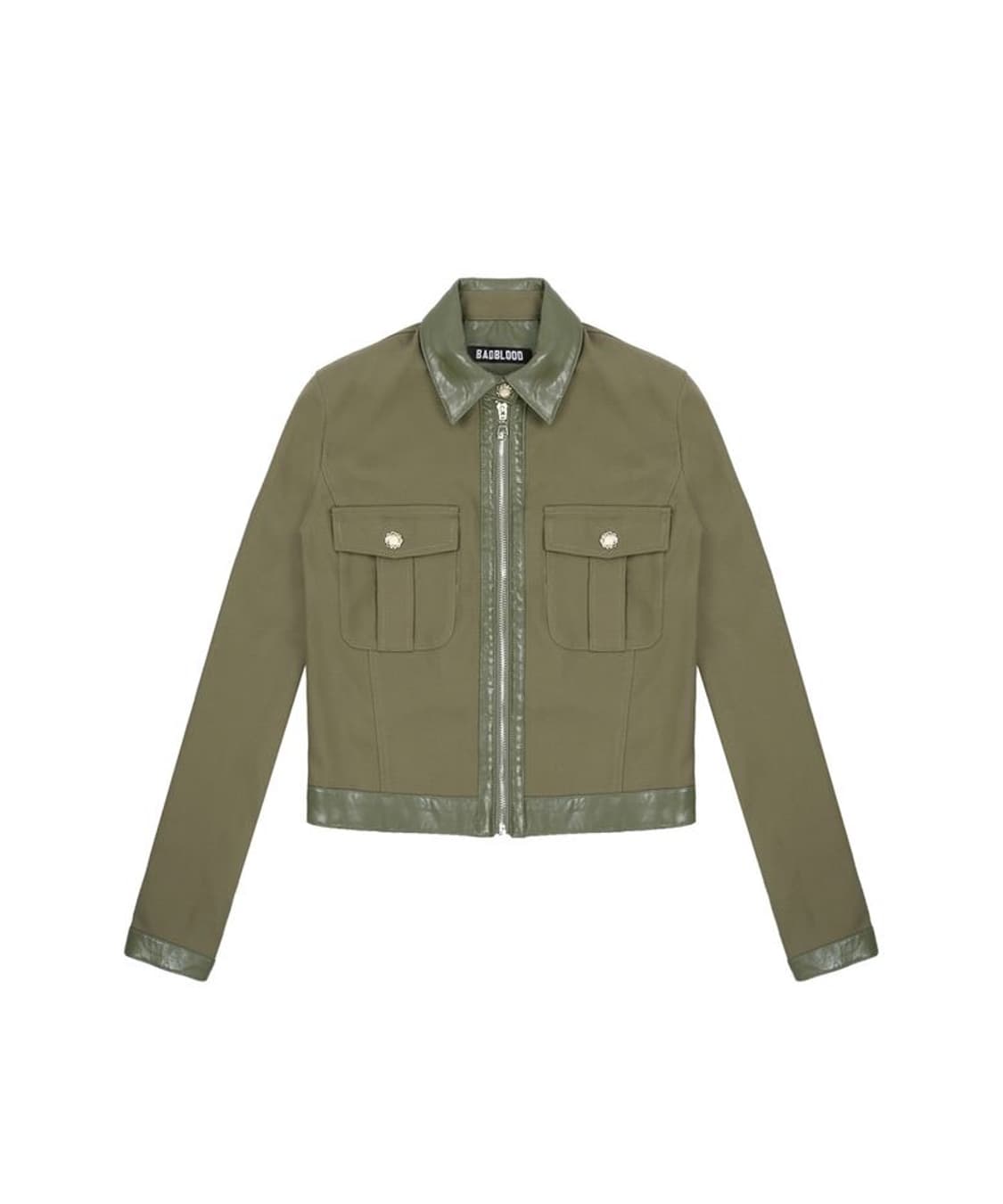 Bad Blood Leather-Trimmed Jacket - Olive 상품이미지1
